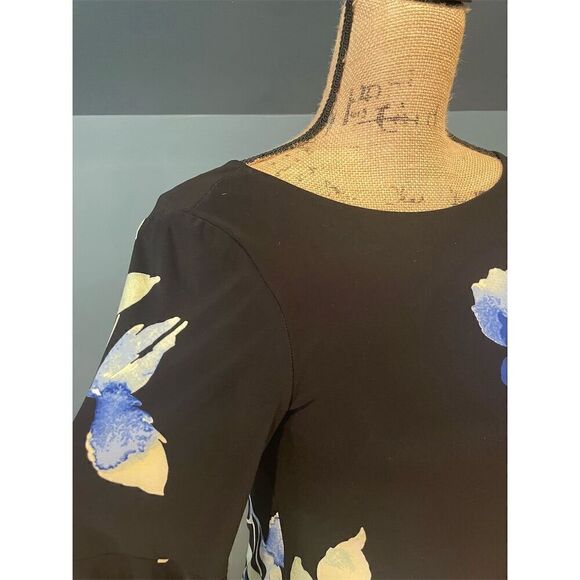 Lauren Ralph Lauren Women's Petite Floral Bell Sleeve Dress Black Size 6P - Picture 4 of 11